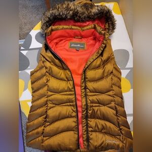 ✨RARE! Eddie Bauer 650 Metallic Gold Down Vest - Size Medium✨